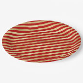 Assiettes En Carton Festive Diagonal Rouge et Or (Angle)