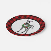 Assiettes En Carton Festive Fête Zebra, couronne Holly, plaid de buffl (Angle)