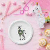 Assiettes En Carton Festive Fête Zebra illustration, Holly wreath (Fête)