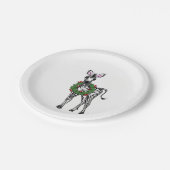 Assiettes En Carton Festive Fête Zebra illustration, Holly wreath (Angle)