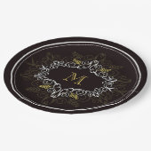 Assiettes En Carton Festive Foliage Déco Cadre Monogram Classy Holiday (Angle)