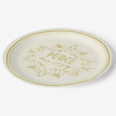 Assiettes En Carton Festive Foliage Deco Peace Love Joy Festive (Angle)