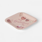 Assiettes En Carton Festive Galentine's Day Vins Lunettes et Coeurs (Angulaire)