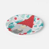 Assiettes En Carton Festive Gnome avec cadeaux (Angle)
