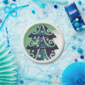 Assiettes En Carton Festive Green Noël Arbre vacances (Fête)