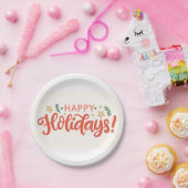 Assiettes En Carton Festive Happy Holidays Design (Fête)