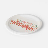 Assiettes En Carton Festive Happy Holidays Design (Angle)