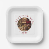 Assiettes En Carton Festive Happy New Year Custom Photo Text Party (Recto)