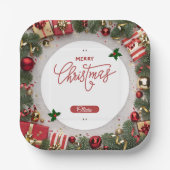 Assiettes En Carton Festive Holiday Celebration Party Design (Recto)