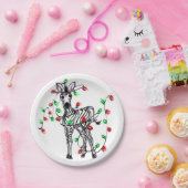 Assiettes En Carton Festive Holiday Zebra, lumières scintillantes (Fête)