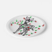 Assiettes En Carton Festive Holiday Zebra, lumières scintillantes (Angle)