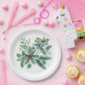 Assiettes En Carton Festive Holly Berry Fête de Noël (Fête)