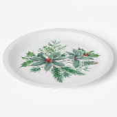 Assiettes En Carton Festive Holly Berry Fête de Noël (Angle)