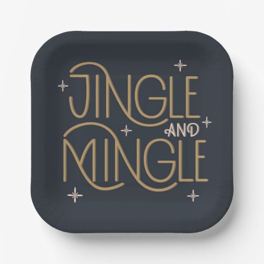 Assiettes En Carton Festive Jingle et Mingle Holiday Design (Recto)