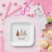 Assiettes En Carton Festive Joyeux Arbres de Noël Fête Élégant Chic (Fête)