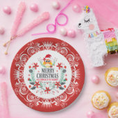 Assiettes En Carton Festive Joyeux Noël Wreath & White Crown Frame (Fête)