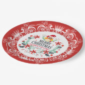 Assiettes En Carton Festive Joyeux Noël Wreath & White Crown Frame (Angle)