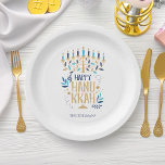 Assiettes En Carton Festive Menorah Hanoukka<br><div class="desc">Design Festif de Menorah Hanoukka.</div>