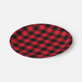 Assiettes En Carton Festive Red Plaid Motif Holiday (Angle)