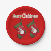 Assiettes En Carton Festive Snowman Noël Stockage Rouge (Devant)