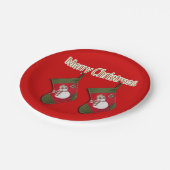 Assiettes En Carton Festive Snowman Noël Stockage Rouge (Angle)