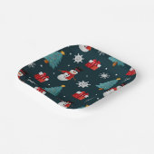 Assiettes En Carton Festive Snowmen Christmas Trees Holiday Gift Sqr (Angulaire)