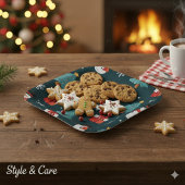 Assiettes En Carton Festive Snowmen Christmas Trees Holiday Gift Sqr