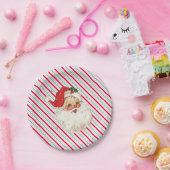 Assiettes En Carton Festive Stripe Retro Père Noël (Fête)