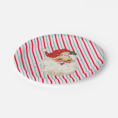 Assiettes En Carton Festive Stripe Retro Père Noël (Angle)