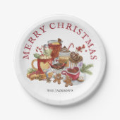 Assiettes En Carton Festive Sweet Traitements Joyeux Noël Vaisselle (Devant)