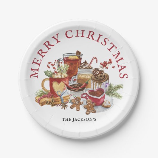 Assiettes En Carton Festive Sweet Traitements Joyeux Noël Vaisselle (Devant)