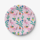 Assiettes En Carton Festive Tropical Noël Motif (Devant)