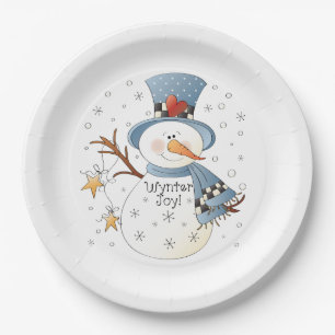Assiettes En Carton Festiver n'importe quel but Hiver bonhomme de neig