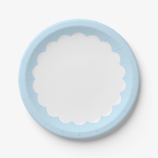 Assiettes En Carton Feston bleu-clair - personnalisable (Devant)