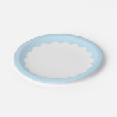 Assiettes En Carton Feston bleu-clair - personnalisable (Angle)