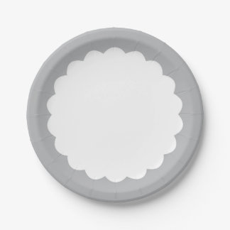 Assiettes En Carton Feston gris-clair - Personalizable