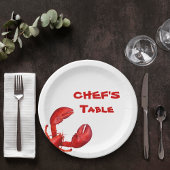 Assiettes En Carton Fête à ébullition de langouste rouge blanc