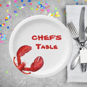 Assiettes En Carton Fête à ébullition de langouste rouge blanc