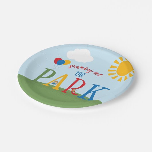 Assiettes En Carton Fête à la plaque de gâteau d'anniversaire du parc (Angle)