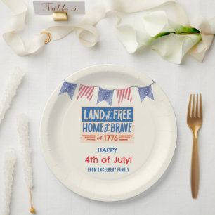 Assiettes En Carton Fête américaine de BBQ patriotique du 4 juillet su
