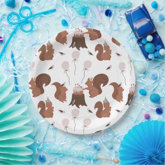 Assiettes En Carton Fête Animaux Écureuil fête d'anniversaire (Fête)