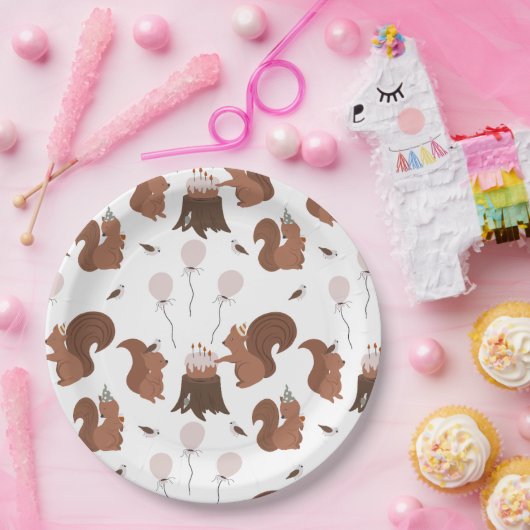 Assiettes En Carton Fête Animaux Écureuil fête d'anniversaire (Fête)