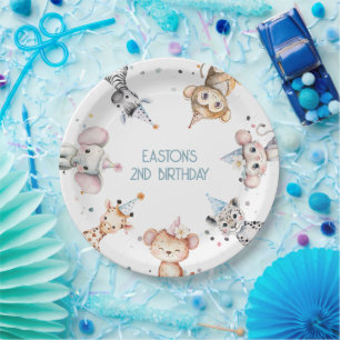 Assiettes En Carton Fête animaux mignonette safari garçon fête d'anniv
