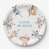 Assiettes En Carton Fête animaux mignonette safari garçon fête d'anniv (Devant)