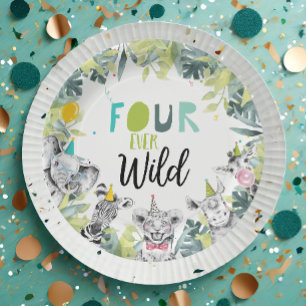 Assiettes En Carton Fête Animaux Safari Quatre Ever Wild Boy Anniversa