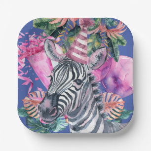 Assiettes En Carton Fête Animaux Safari Wild Un garçon Fête d'annivers