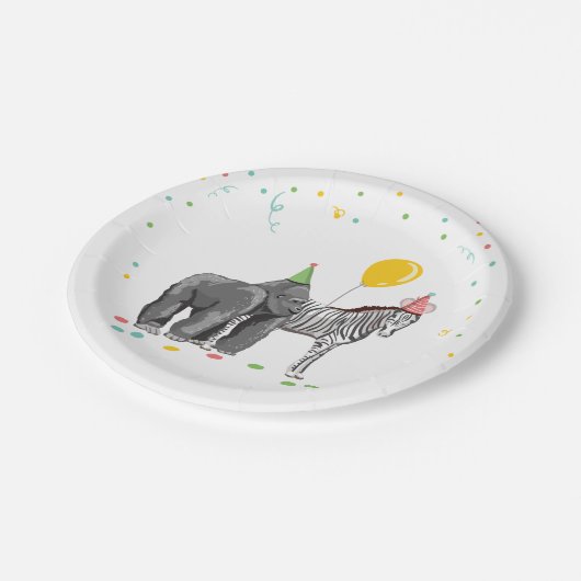 Assiettes En Carton Fête Animaux Safari Zoo Party Boy Wild Birthday (Angle)
