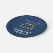 Assiettes En Carton Fête Anniversaire Ajouter Nom Et Année Plaques Pap (Angle)