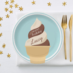 Assiettes En Carton Fête Anniversaire de enfant de la crème glacée au 