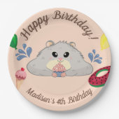 Assiettes En Carton Fête Anniversaire de hamster (Devant)